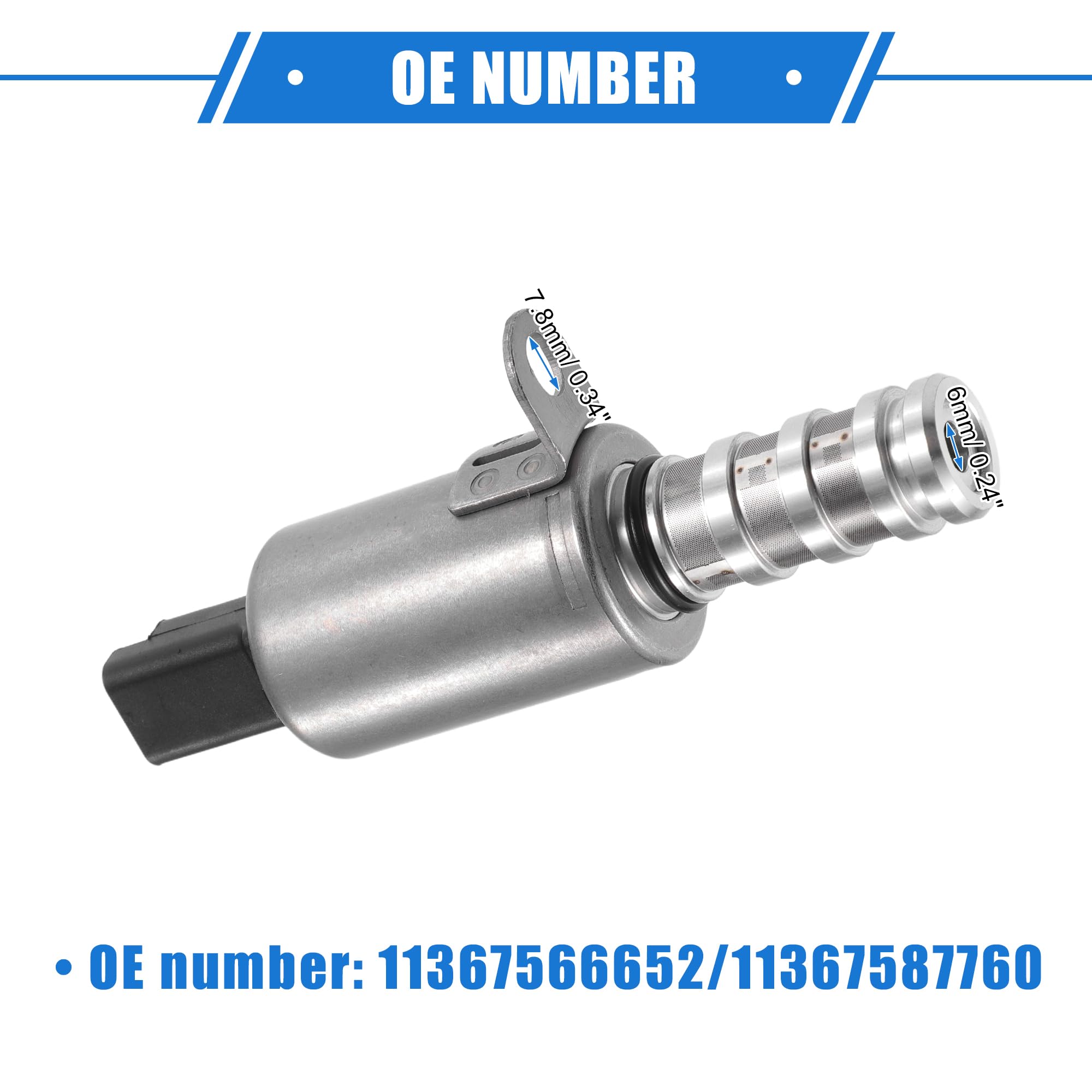 2 Piezas Válvula De Control De Aceite Vvt Para Mini Cooper 02-15 | Para Mini Cooper Countryman 2011-2016 Y Paceman 2013-2016, Plateado Metálico, Metal Y Plástico, Oe:11367566652/11367587760