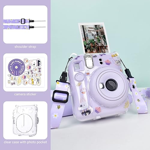 Miniatura 30 de MUZIRI KINOKOO Clear Case for Fuji Instax Mini 12/Fuji Mini 12 Instant Camera, Hard PVC Protective Case with Photos Pocket to Store 10 Photos - with