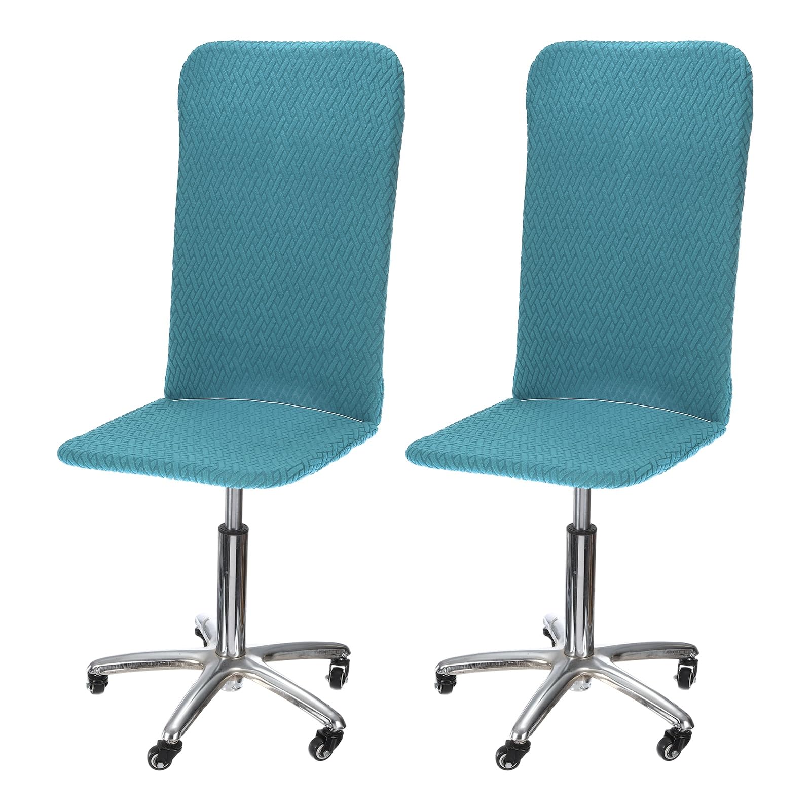 Housse de tabouret de bar avec dossier bleu lot de 2 en tissu extensible jacquard