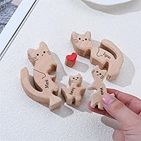 Vista 4 de Rompecabezas de madera personalizado con nombres familiares de 2 a 8, rompecabezas de madera de gato, rompecabezas de madera personalizable