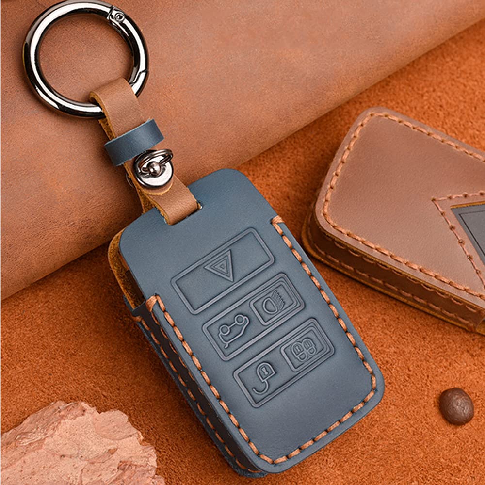 Custodia In Pelle Portachiavi Auto Per Land Rover E Jaguar (2018-2021) - Marrone