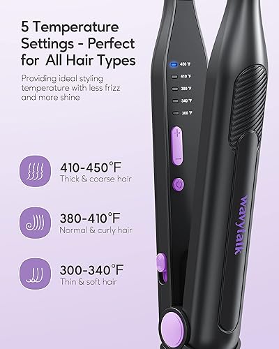 Miniatura 8 de Wavytalk Rizador 5 en 1, juego de varita rizadora con cepillo térmico y 4 varitas de cerámica intercambiables (0.5 a 1.5 pulgadas) y plancha plana