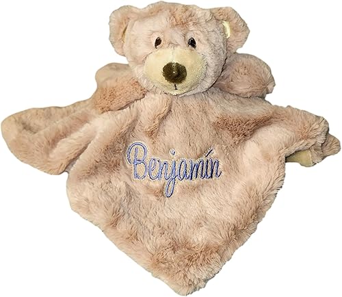 Miniatura 7 de SONA G DESIGNS Lovie - Manta de seguridad personalizada con sonajero (oso marrón sin bordado)