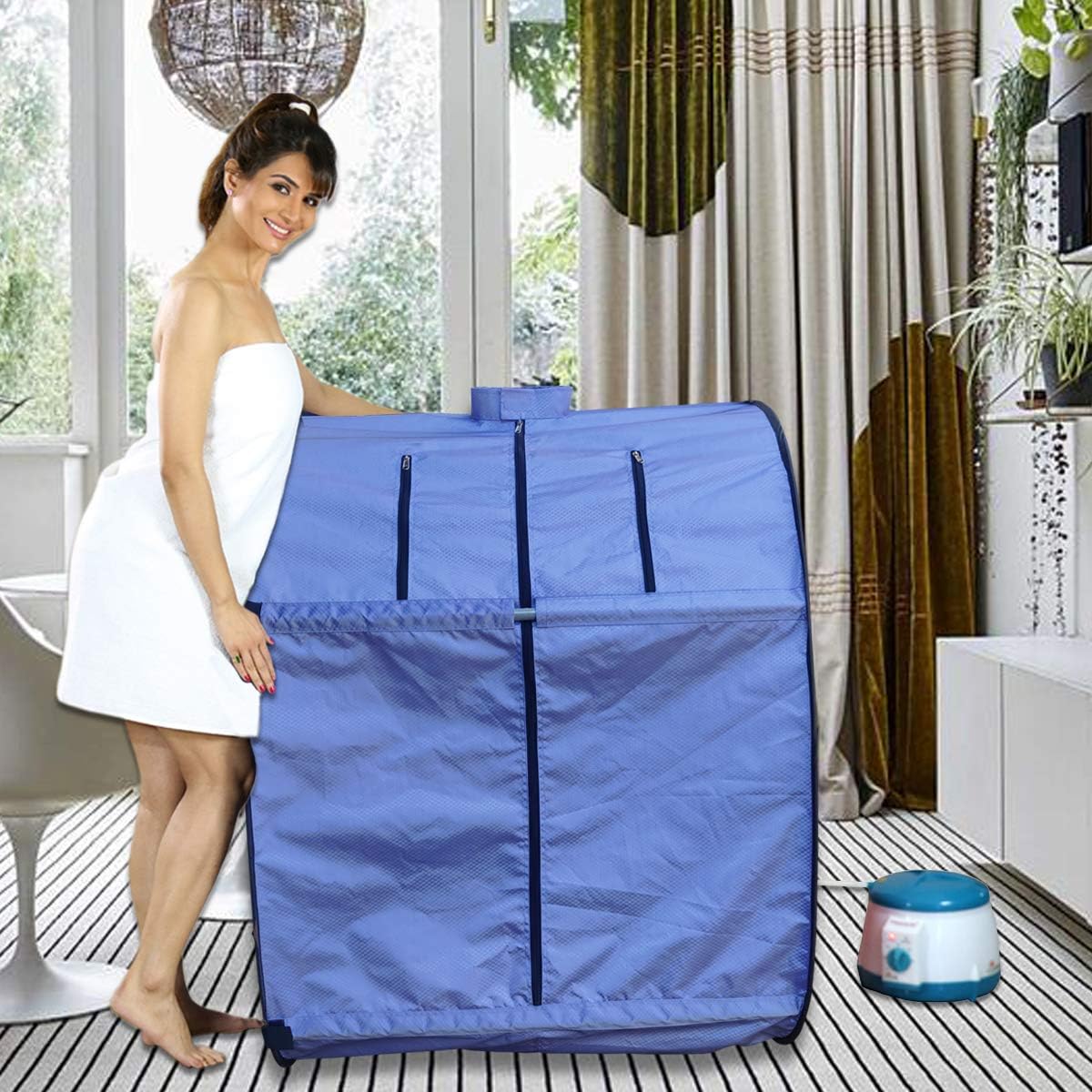 Kawachi Portable Home Steam Sauna Bath for Health and Beauty Spa at Home (I03-Light Violet)