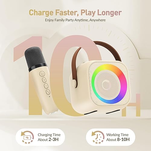 Vista 86 de Mini máquina de karaoke para niños y adultos, altavoz Bluetooth portátil con micrófono inalámbrico, para niñas de 4, 5, 6, 7, 8, 9, 10 y 12 años