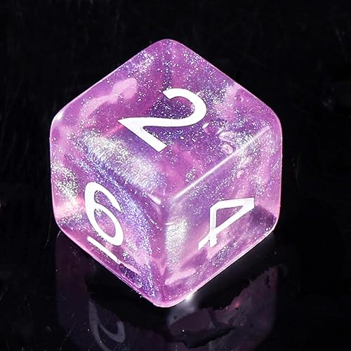 Miniatura 4 de DND - Dados transparentes rosas con purpurina que cambia de color para juego de mesa de Calabozos y Dragones, D&D, MTG, juego de dados Pathfinder
