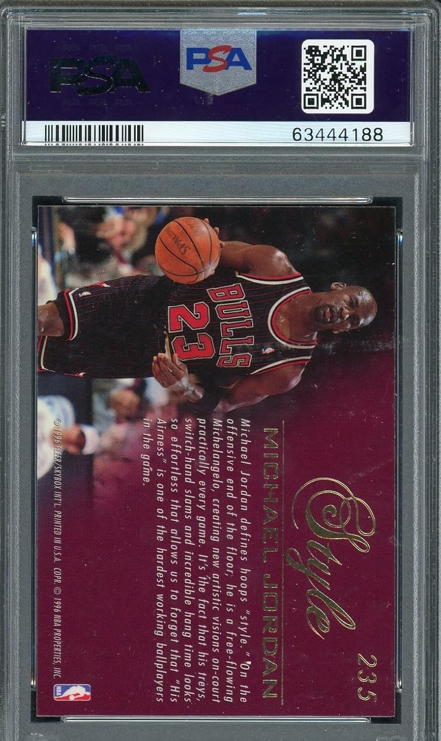 Michael Jordan 1995 Flair Basketball Card #235 Graded PSA 8