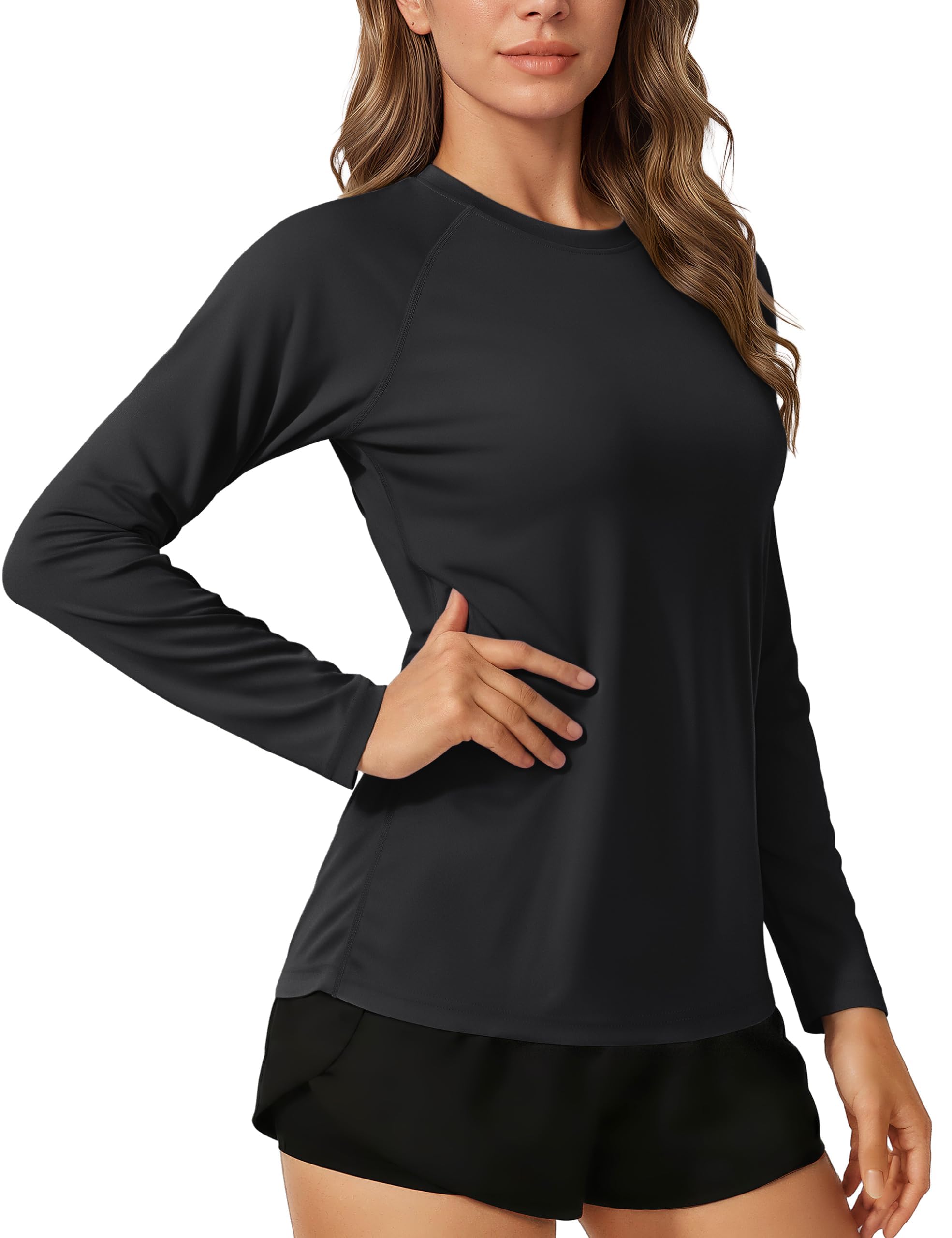 TACVASEN Damen Rashguard Uv-Schutz Shirt Schwimmshirt Langarm T-Shirt Sonnenschutz UPF 50+ Sportshirt