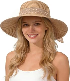 Sun Beach Straw Hats for Women, Summer Wide Brim Hat