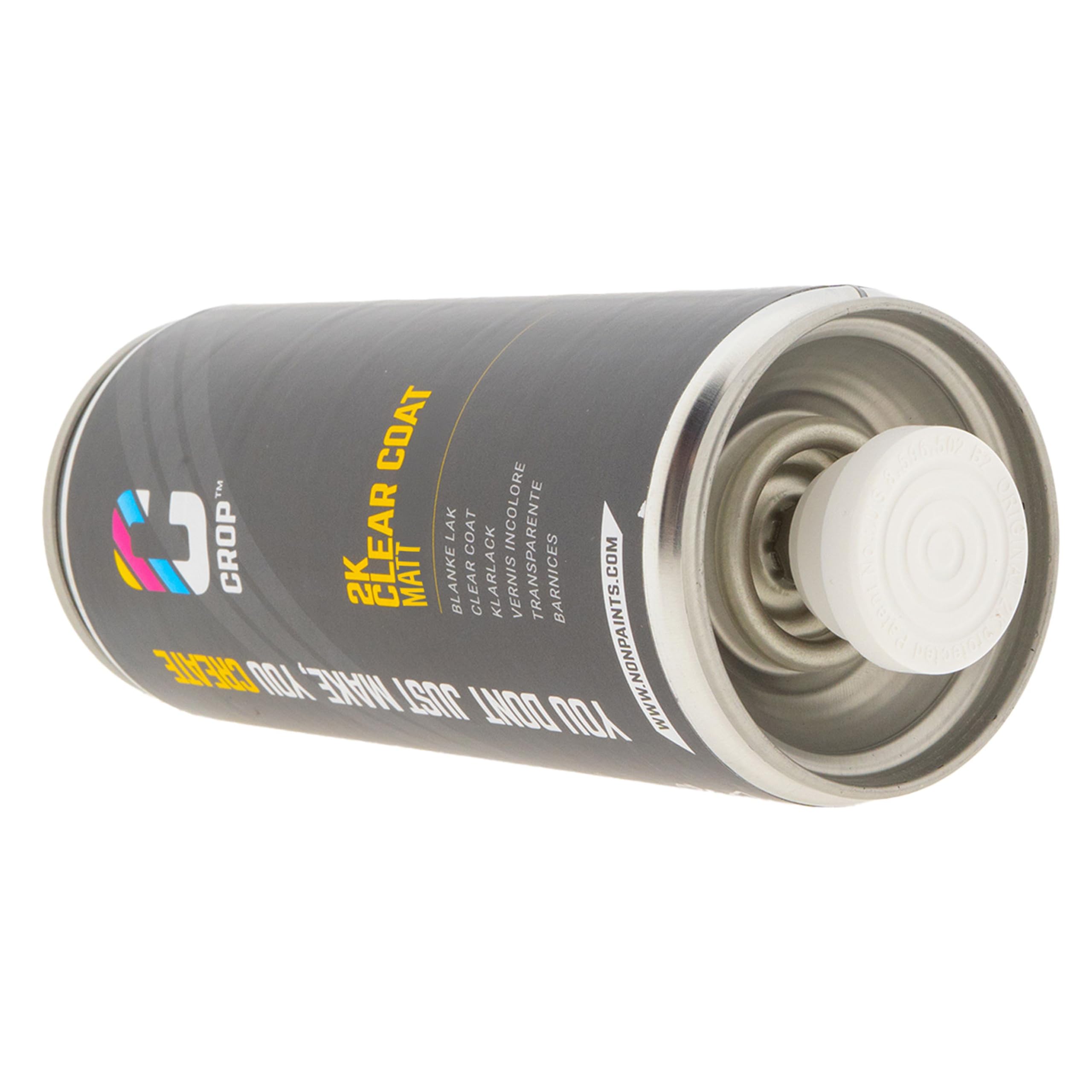 CROP Vernis transparent 2K en bombe - Mat - Finition professionnelle résistante aux rayures pour carrosserie & jantes - 400 ML - Séchage rapide & facile à appliquer