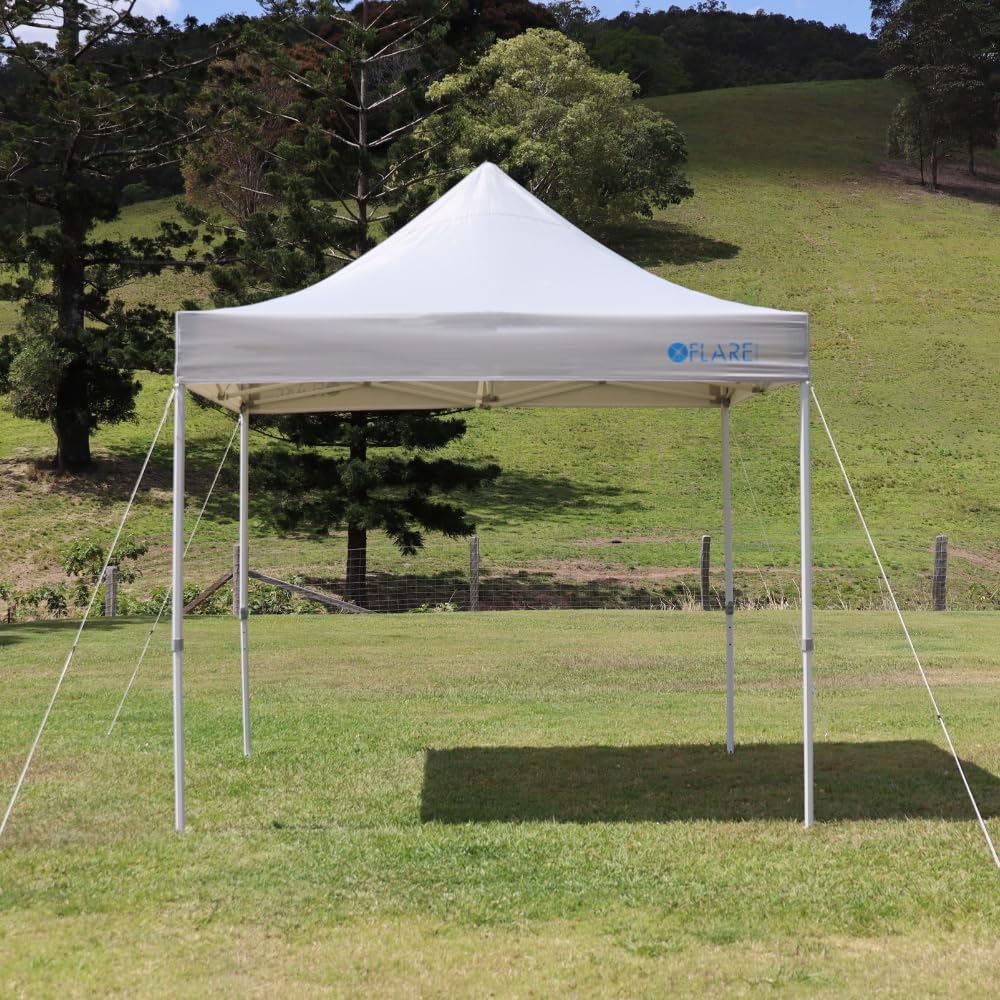 Heavy Duty, Commercial Grade Pop Up Canopy Tent. Instant Canopy with Hex Legs. Package Includes Wheeled Bag, Pins & Ropes. (Gray, 10ft x 10ft)