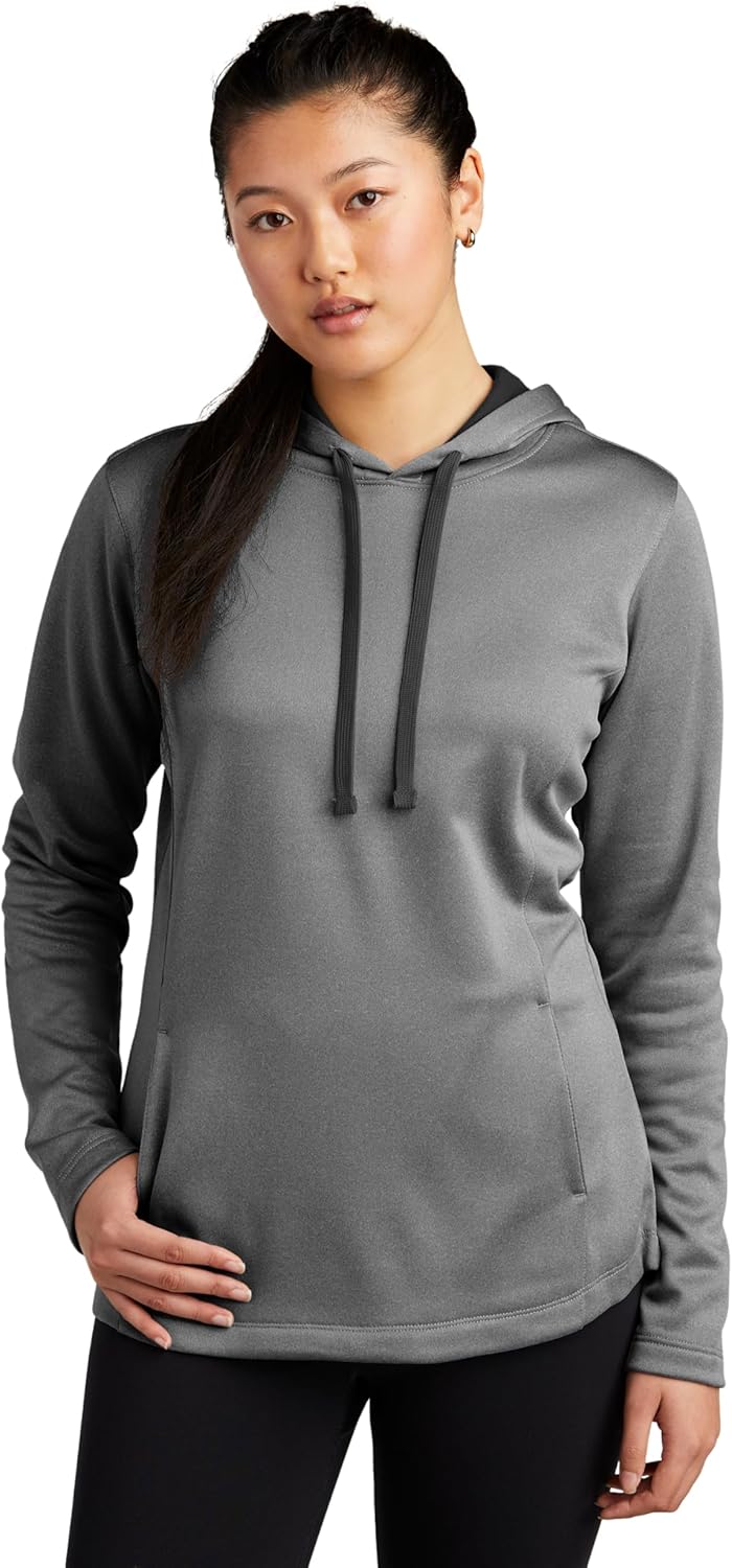 SPORT-TEK Women's PosiCharge Sport-Wick Heather Fleece Hooded Pullover