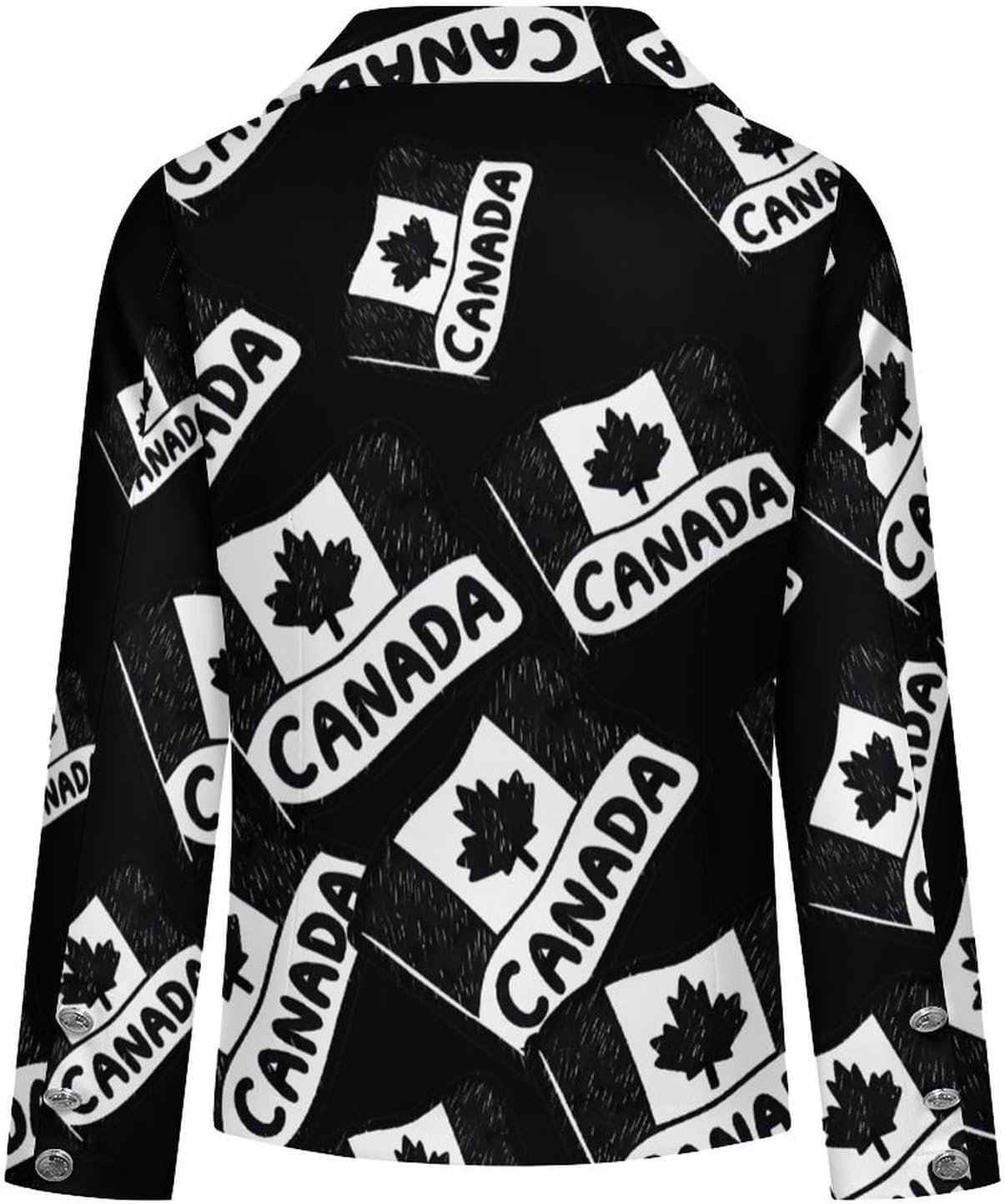 Canada Day Canadian Flag Maple Leaf Women's Blazer Long Sleeve Suits Business Casual Blazers Jackets Lapel Open Front Suit