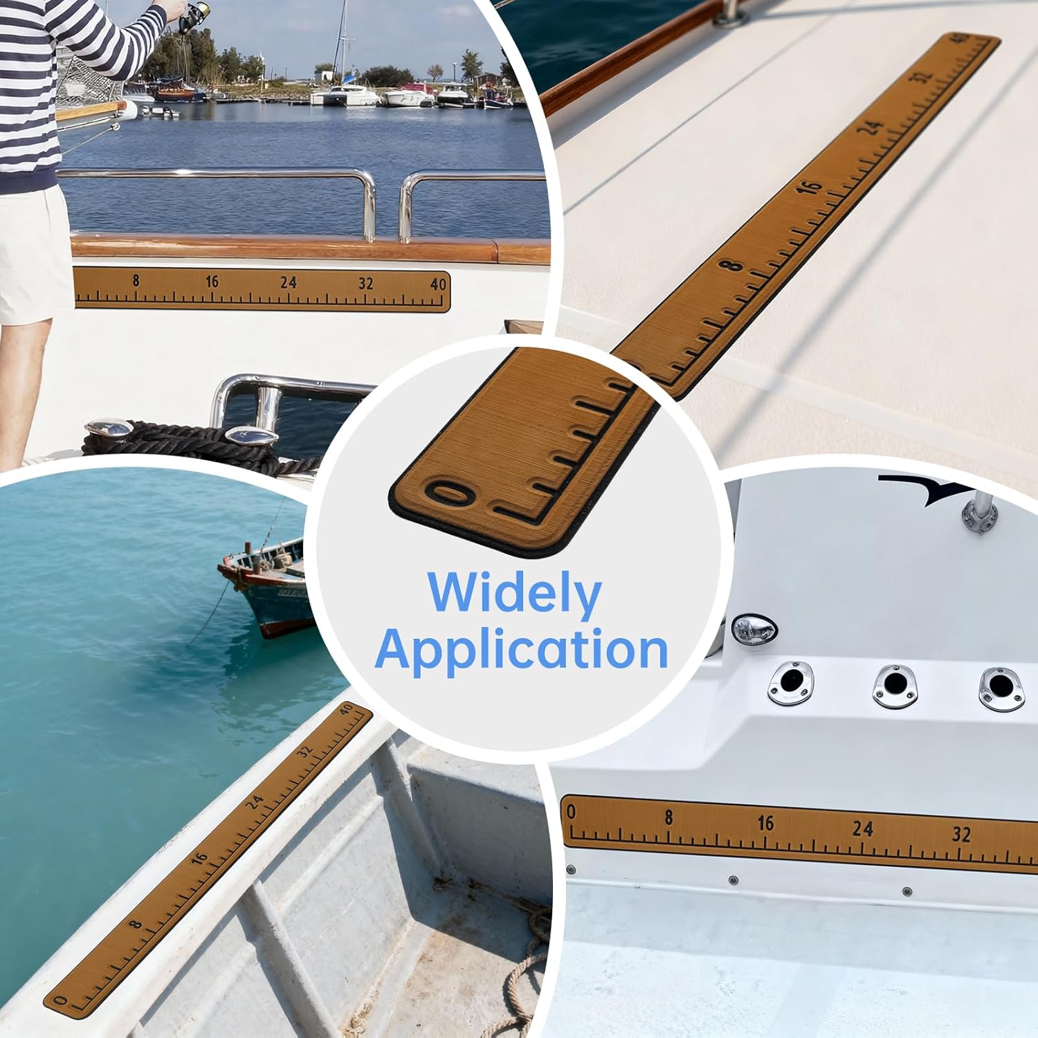 Fish Ruler with 3M Adhesive - 40in EVA Foam Fish Measuring Ruler for Fishing Boat Marine Accessories, Waterproof Non Slip Fish Measuring Tape, Fish Measurement Sticker Tool for Boat Kayak