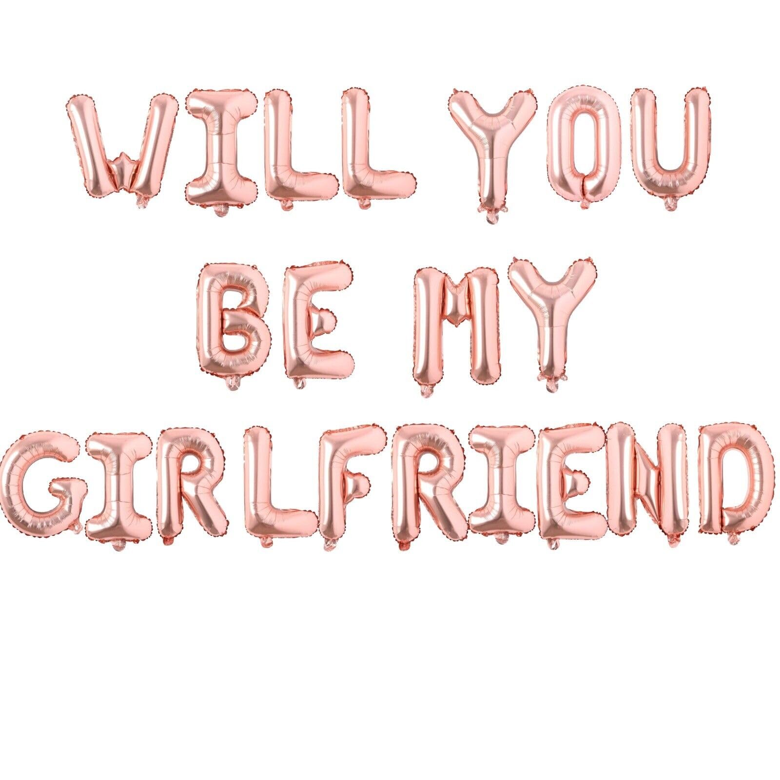 Pannu Design Will You Be My Girlfriend 16 Inch Foil Letters Balloon For Valentine’s Day Surprise And Romantic Proposals Day Party Suppliers (Rose Gold) — image 1