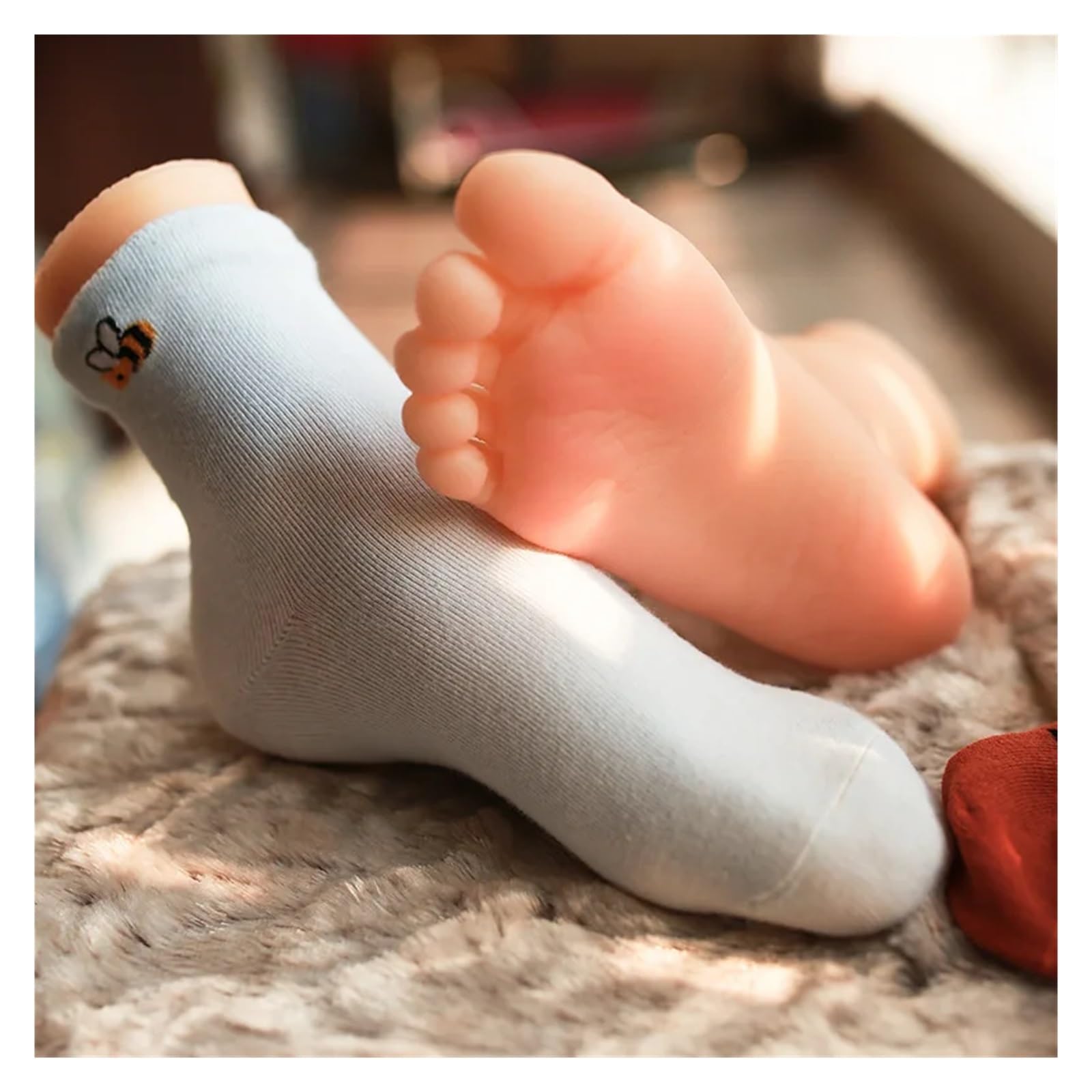 18CM dziewczyna stopy Model symulacja stóp zdjęcie masaż paznokci praktyka silikonowe pończochy Manicure TPE H30(Wheat Toes bone left)