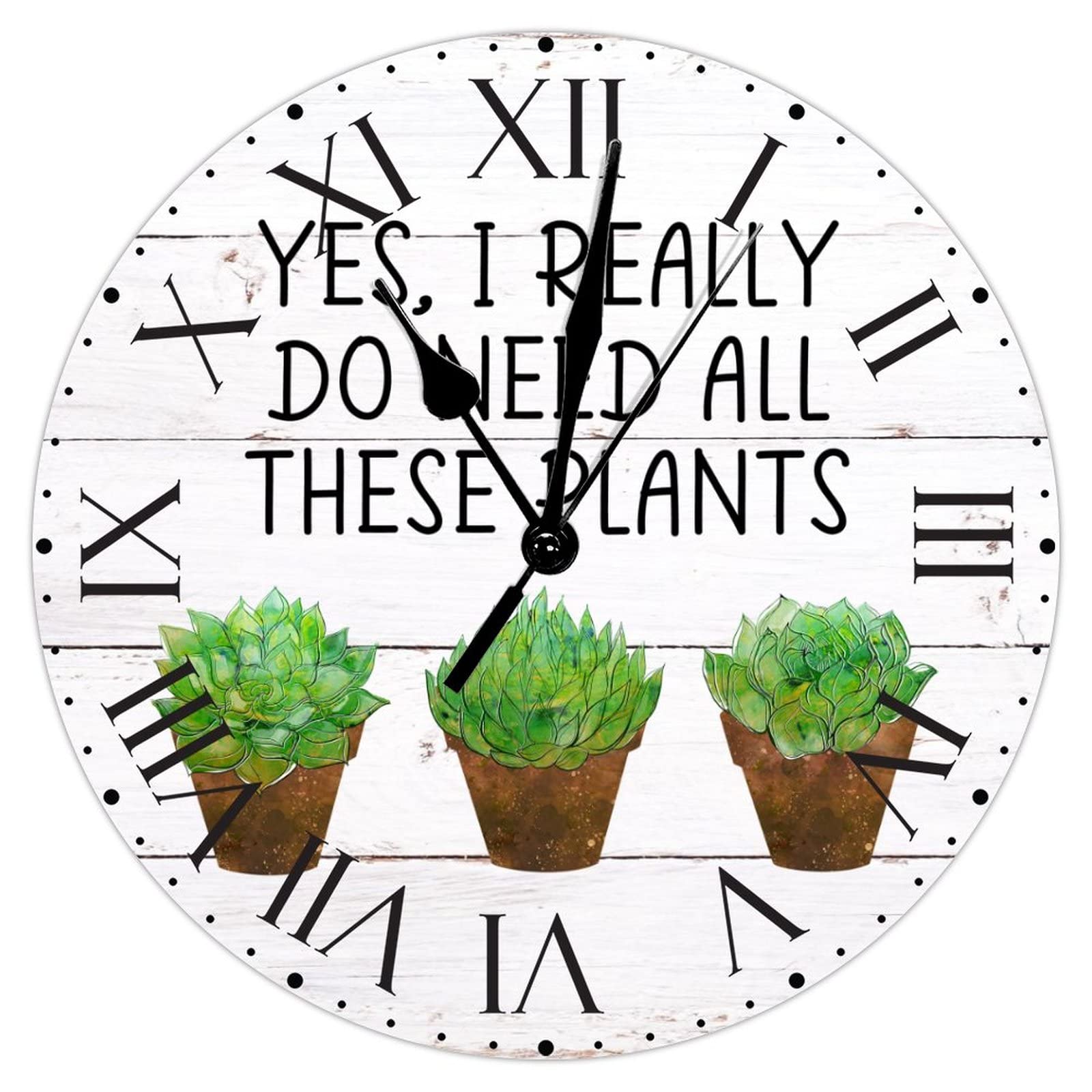 Horloge murale silencieuse à chiffres romains sans tic-tac en PVC