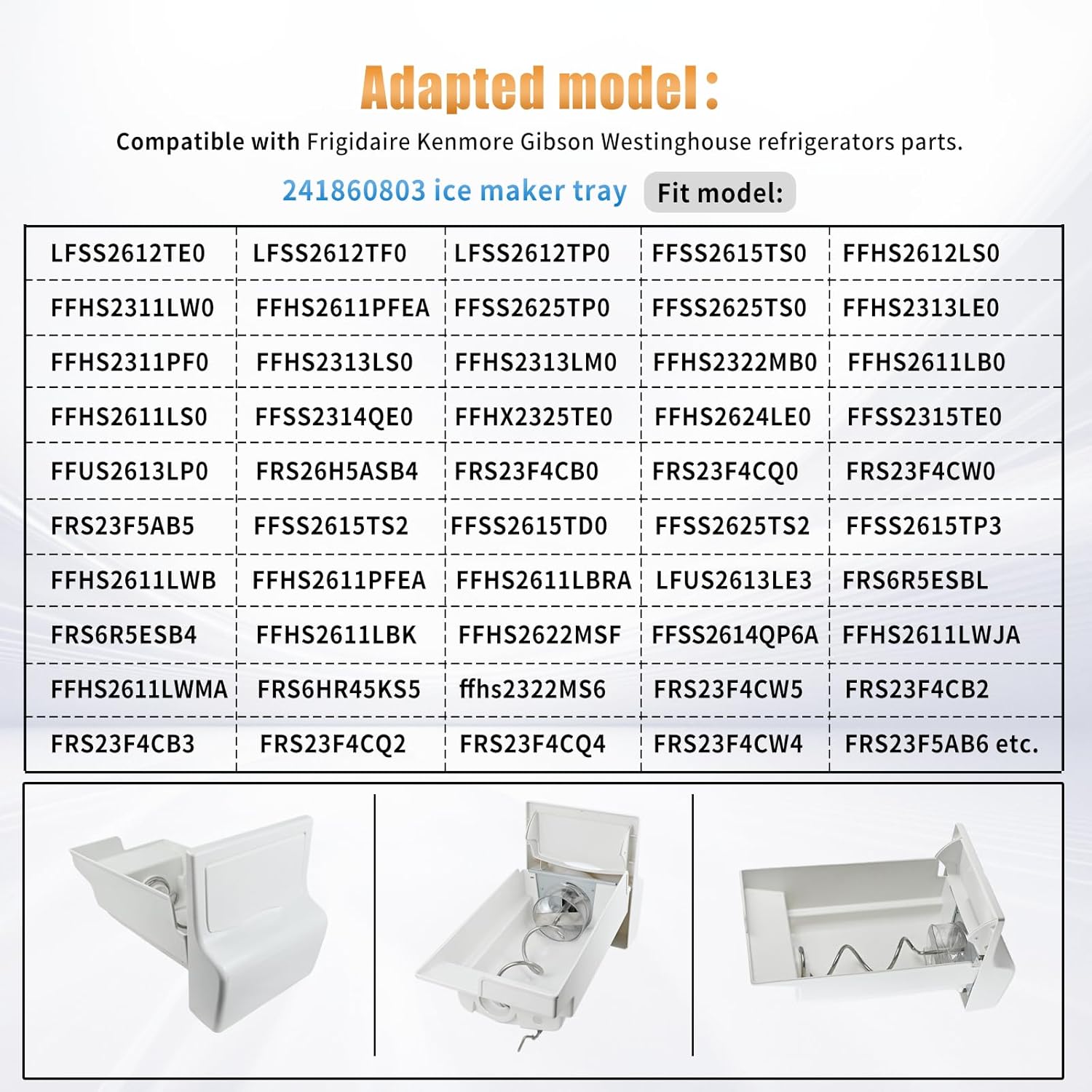241860803 Ice Container Bucket Assembly Compatible with Frigidaire Kenmore Crosley Westinghouse & Gibson Refrigerator Ice Maker, Replace AP4300918, 1376941, 240323804, 240323808