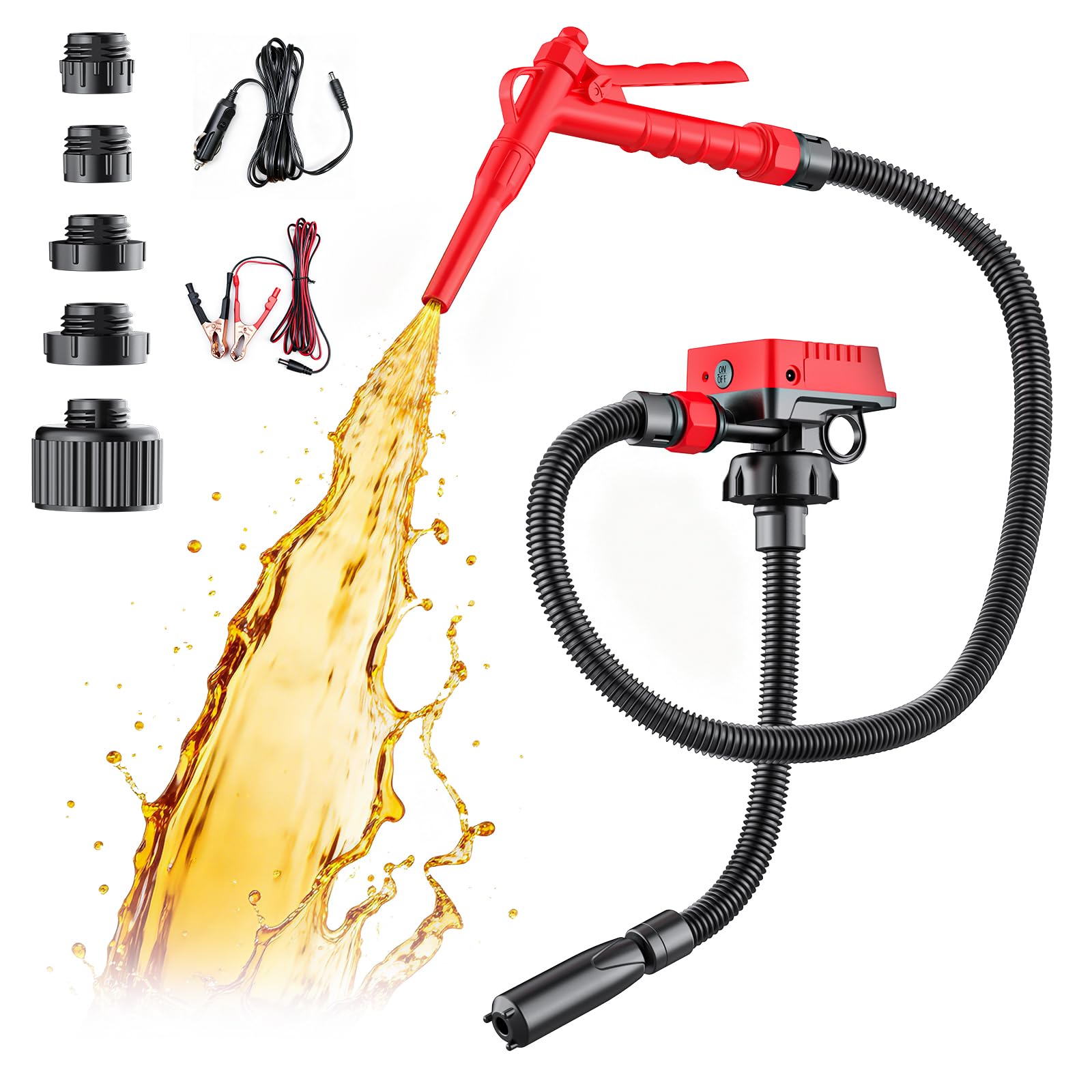 Photo 1 of DIYtoolifz 5 GPM Cordless Fuel Transfer Pump Compatible with DeWalt 20V & Milwaukee 18V Batteries, Portable Gas Can Pump with 51" Hose, 5 Adapters, Gas Pump for Diesel, Gasoline (Bare Tool)