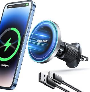 Magnetic Wireless Car Charger Mount [15W Fast Charging] for Magsafe Phone Holder Mount [20 Strongest Magnets] Vent Mount Magnetic Car Charger Mount for iPhone 14 13 12 Pro Samsung Cell Phones