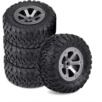 RC Car Tyres Pack of 4 116 Crawler Tyres Rubber Tyres for Remote Control Militaty Car Replacement Car Tyres