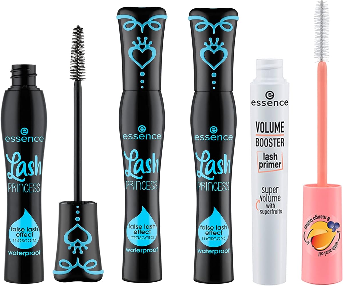 Lash Princess False Lash Waterproof Mascara 3-Pack & Volume Booster Lash Primer Mascara Bundle