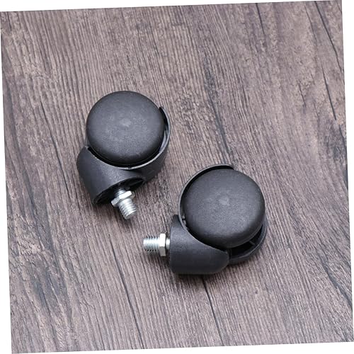 Miniatura 6 de 2 ruedas giratorias resistentes al desgaste con base de tornillo negra para muebles y diseño giratorio para una movilidad suave