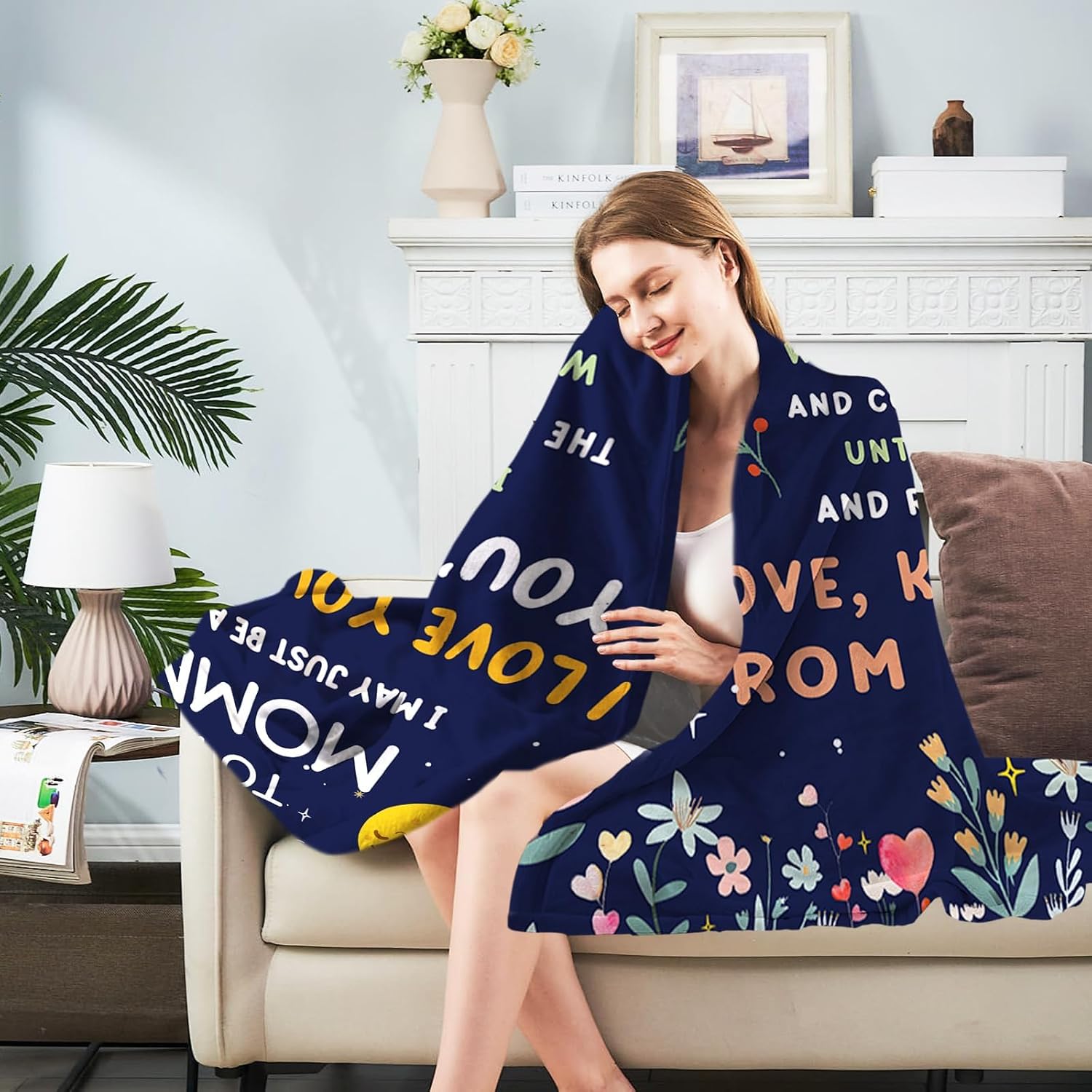 Mom to Be Gifts for Mothers Day, Valentines Day Gifts for Her, Pregnancy Gift, First Time Mom Gift, Flannel Soft Blankets and Throws for New Mommy 50x60in - Image 3