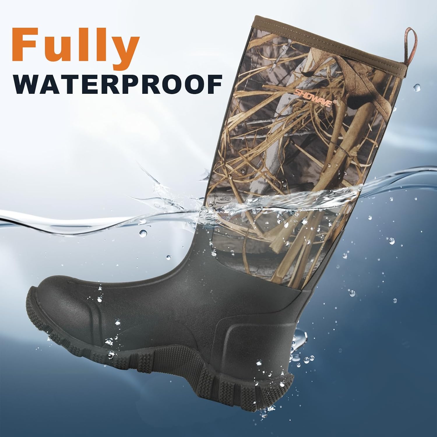 Showave Rubber Boots for Men Insulated Rain Boots Men Neoprene Waterproof Boot Mud Hunting Boot for Gardening Working Farming - Image 2