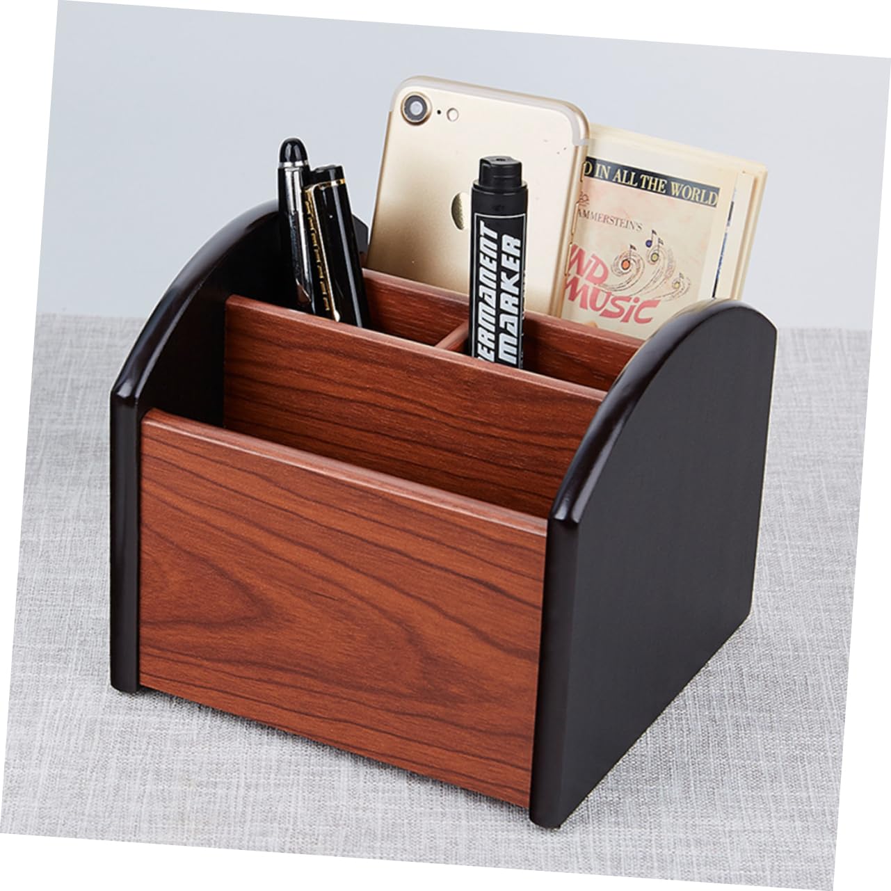Ciieeo Scatola Portaoggetti in Legno Organizer Contenitore Per Scrivania Portapenne Da Tavolo Organizer Multifunzione Per Articoli Vari