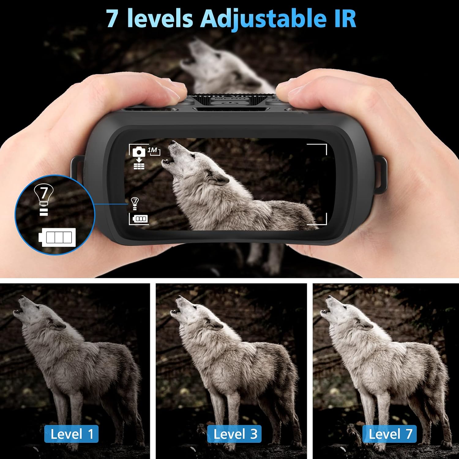 NEWBEA Night Vision Goggles Night Vision Binoculars for 100% Darkness, Digital Military Infrared Binoculars can Take Photo and Video, with 32G Memory Card