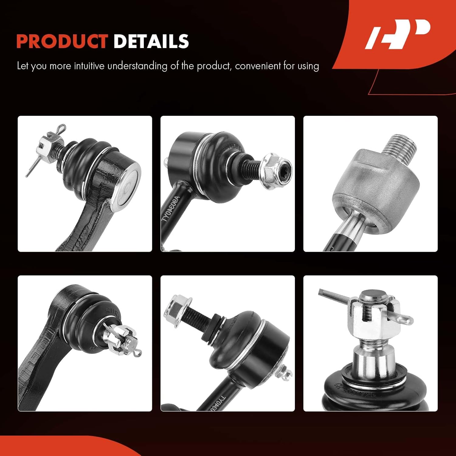 A-Premium Set of 10, Front Sway Bar Link, Lower Ball Joint, Inner Outer Tie Rod End, Upper Suspension Strut Mount Kit, Compatible with Honda Accord 1998-2002, Acura TL 1999-2003, CL 2001-2003