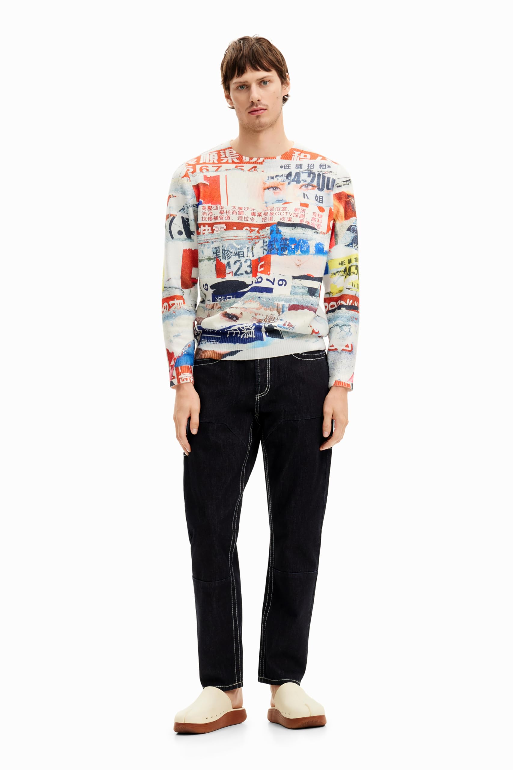 Desigual Jersey de Punto Plano para Hombre Sudadera