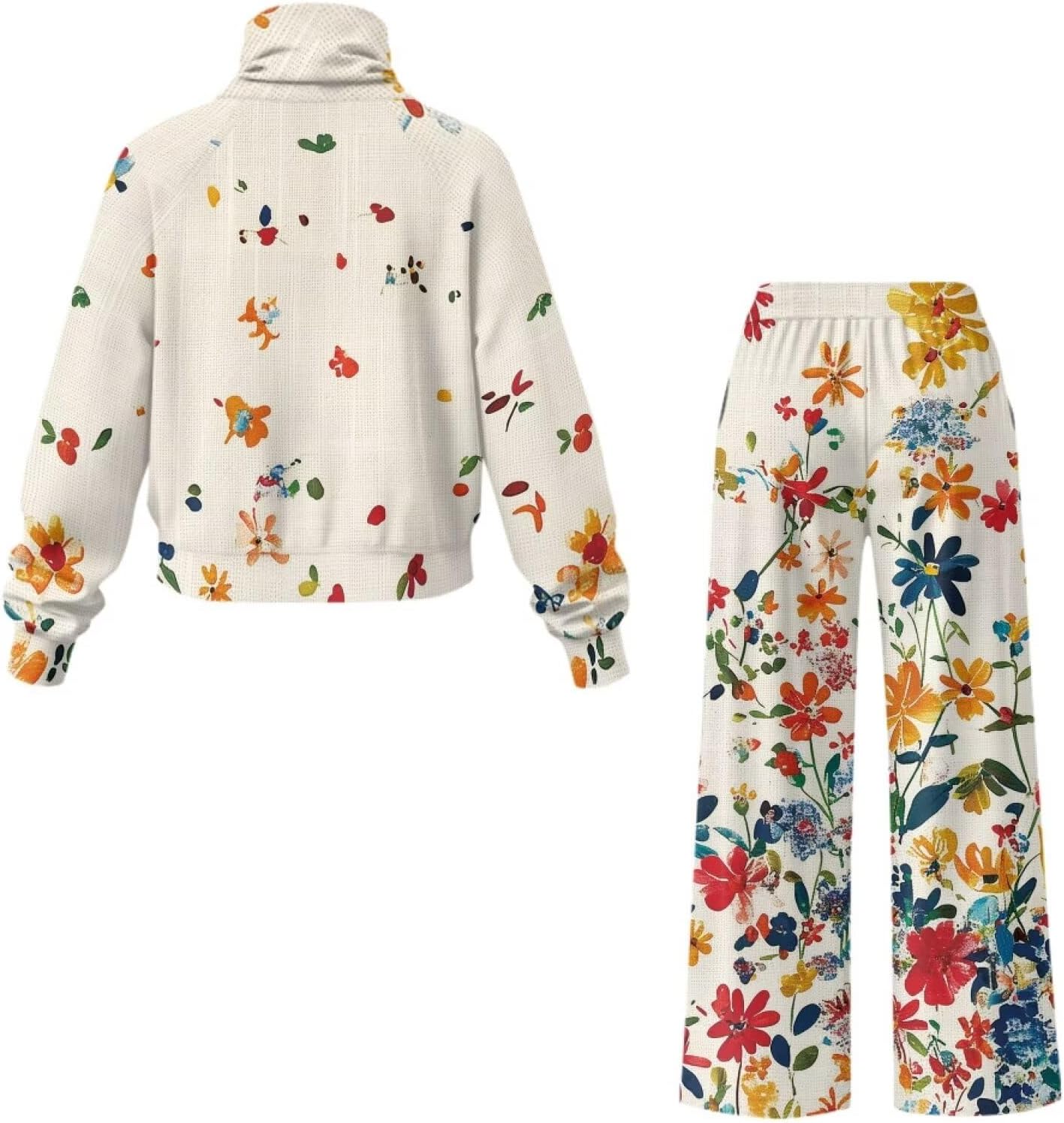 Lounge Sets for Women Sweatsuits 2 Piece Outfits Fall Drawstring Sweatshirt and Wide Leg Sweatpants Tracksuit XS-XL