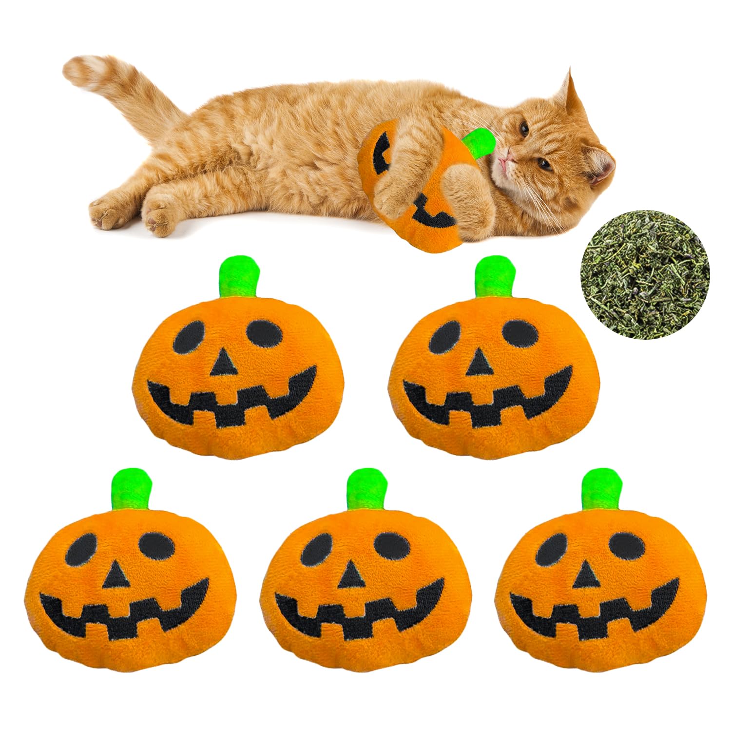Juguetes suaves para masticar gatos: calma el estrés con calabazas de catnip