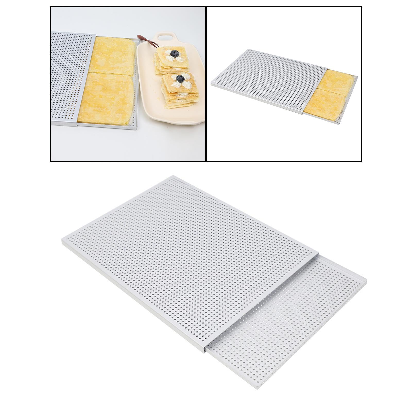 Backblech-Set aus eloxiertem Aluminium, 35 x 25 cm, ofenfest, schnelle Wärmeübertragung für Dessert, Brot, eloxiertes Keksblech, 2er-Set