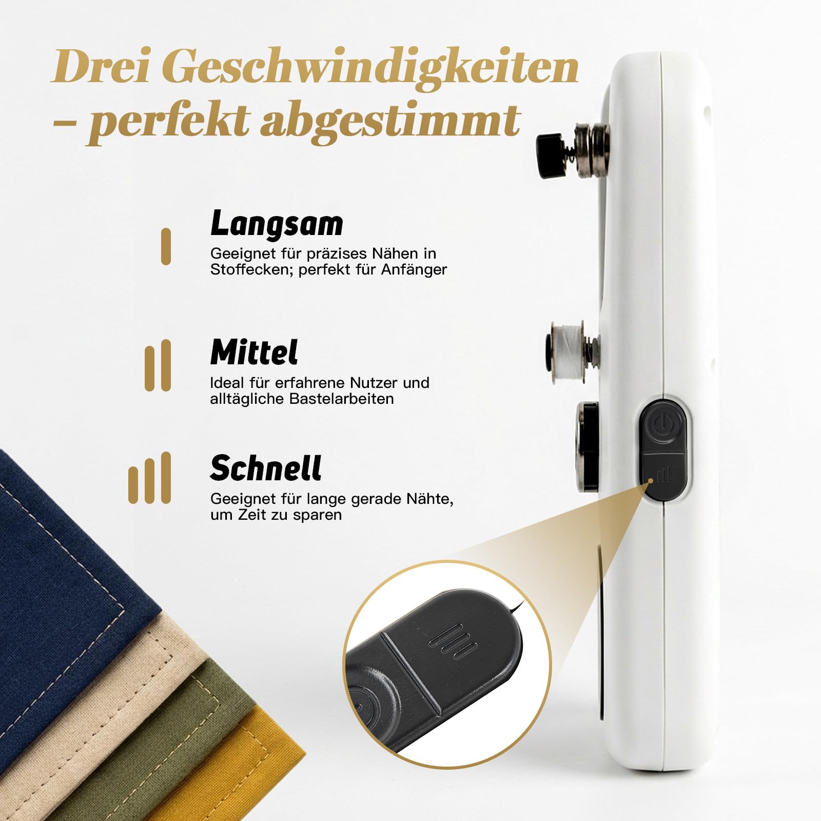 Philorn Handnähmaschine Elektrisch,Schnelle Nähmaschine für Anfänger Komplettes Nähset für Zuhause, Reisen, Basteln & DIY Projekte