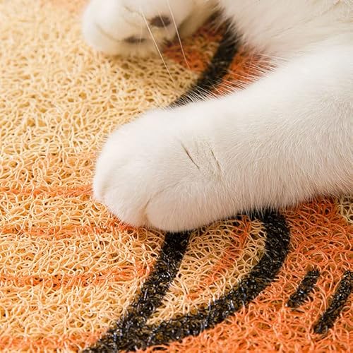 Mufhomse Cats Litter Mat 24X15In Cat Trapping Mat Water Proof Pvc Cute Feeding Mats Non-Slip Pets Placemat Easy Clean Washable Pet Accessories #TOP4