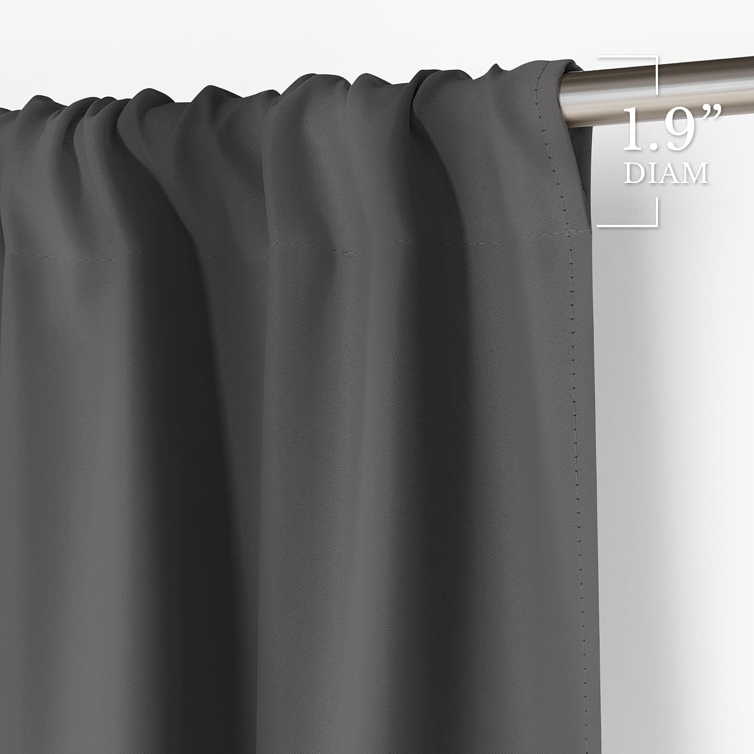 NICETOWN 4 Panels Grey Blackout Curtains 63 inch Length for Bedroom