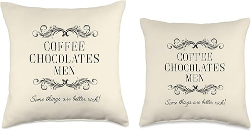 Miniatura 3 de Ideas de regalo para amantes del chocolate para mujeres, chocolates, café y hombres son mejores ricos, divertido con texto humor, 18 x 18, multicolor