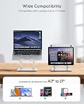 Nulaxy Ergonomic Adjustable Laptop Stand for Desk, Dual Foldable Computer Riser with Advanced Heat-Vent, Heavy-Duty Portable Notebook Holder for Posture Correction, Compatible with Mac 10-17" Laptops