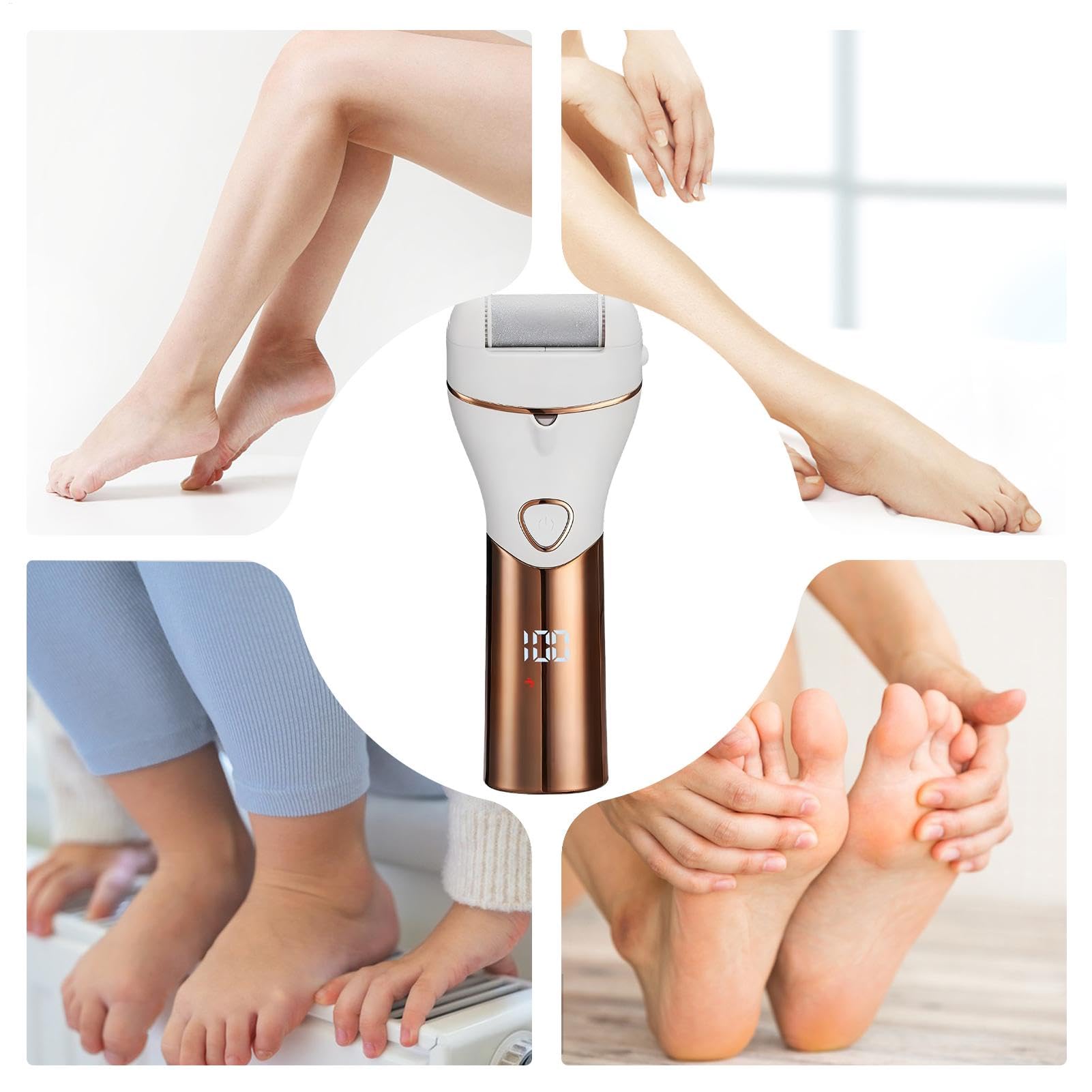 Kit Pedicure Elettrico Kit Cura Dei Piedi Per Rimuovere Calli E Callosità | Strumenti Pedicure Kit completo trattamento piedi adatto a pelle dura e morta, screpolata, secca, , per donne