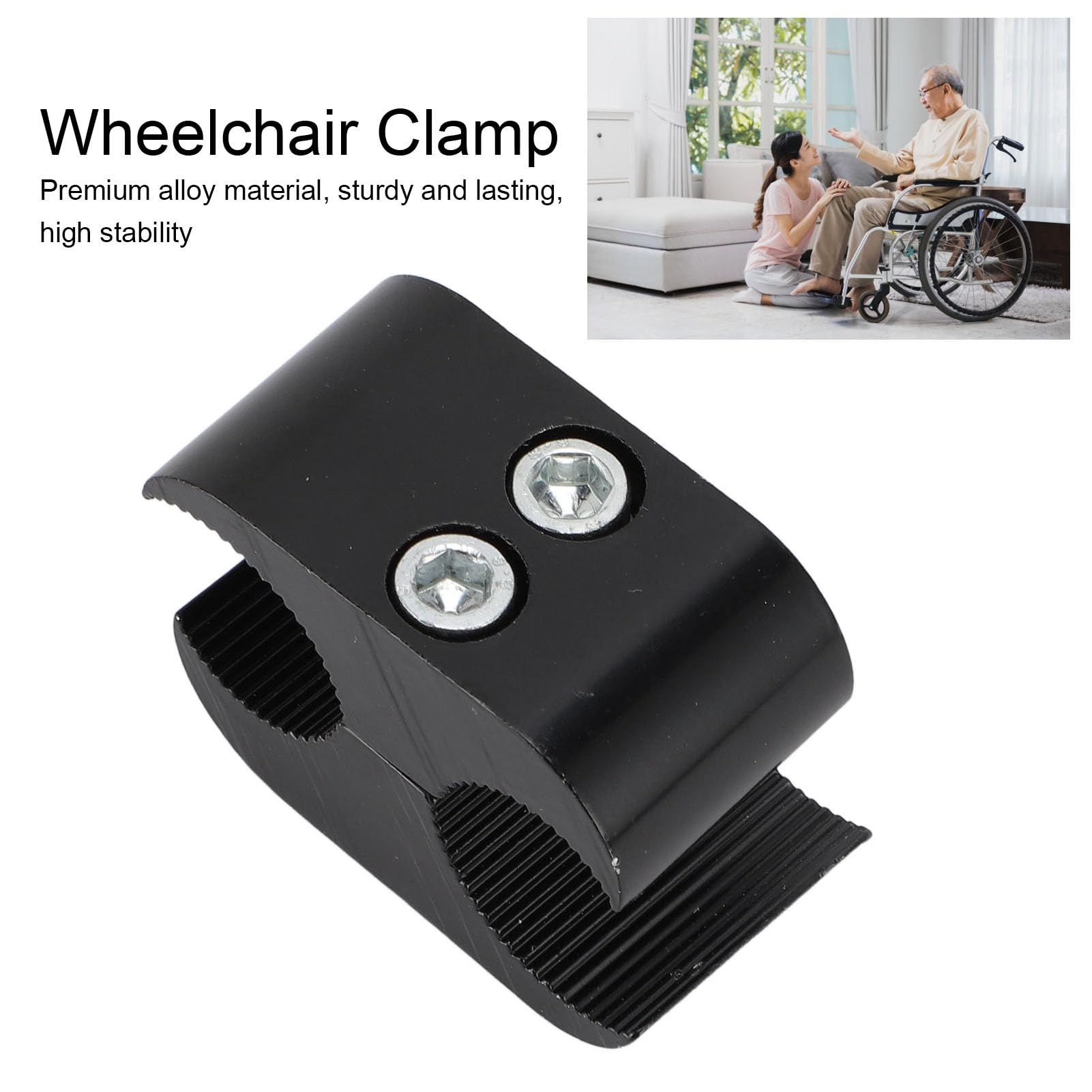 ZJchao Abrazadera de Tubo de Aleación para Silla de Ruedas, Usos Versátiles, Alta Estabilidad, Vida útil Extendida, Abrazadera, Reposapiés, Material de Aleación, Instalación