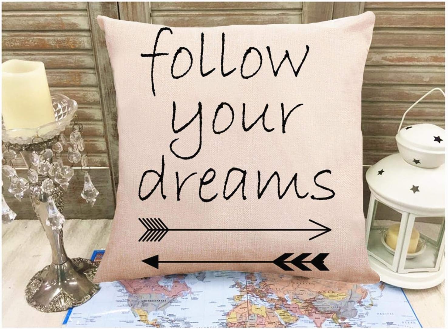 ZUEXT Decorative Boho Arrows Throw Pillow Covers 18 x 18 Inch 2 Side Print with Blessed Words Wild & Free Follow Your Dreams, Set of 4 Outdoor Cotton Linen Spirit Pillowcases for Couch Home Deocr