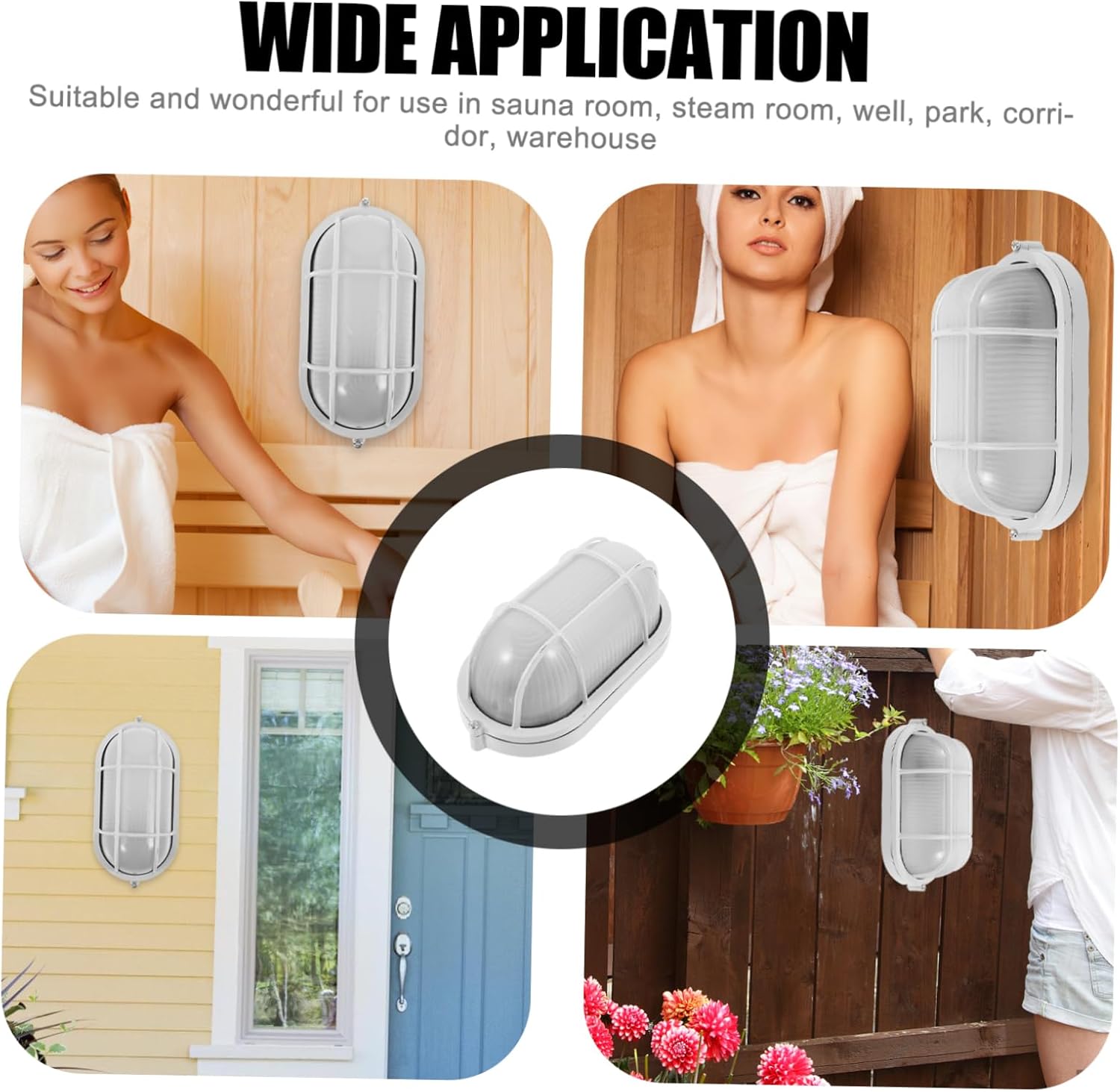 VANZACK Battery Operated Shower Lights Sauna Room Wall Lamp Sturdy Steam Room Light Wall Lamp for Sauna