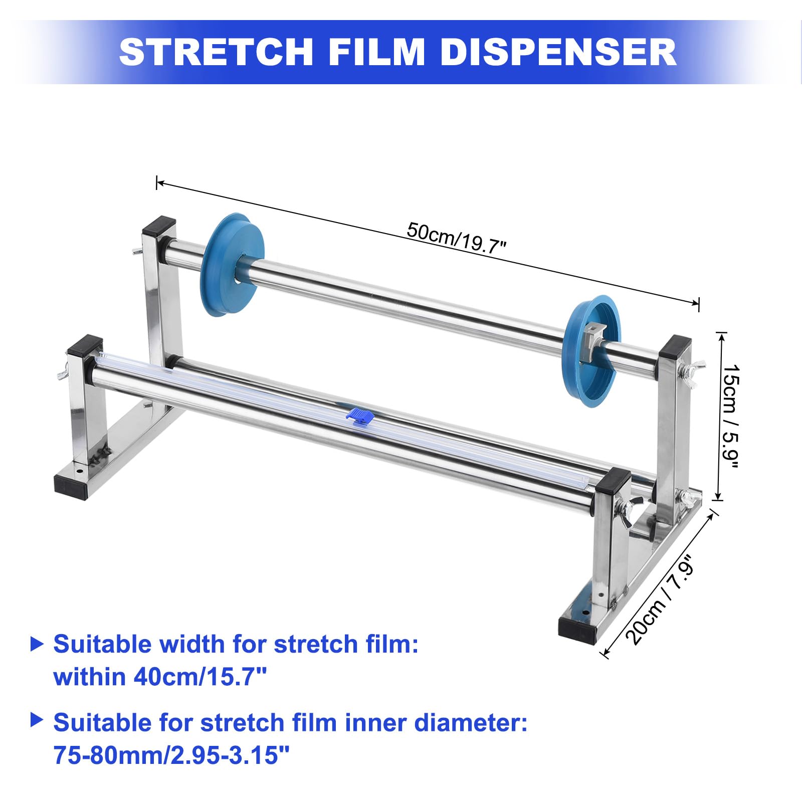 PATIKIL 17" Estensibile Avvolgi Erogatore Estensibile Pellicola Erogatore Scrivania Inossidabile Acciaio con 4pz Pellicola Slide Taglierina per 40cm Estensibile Avvolgibile