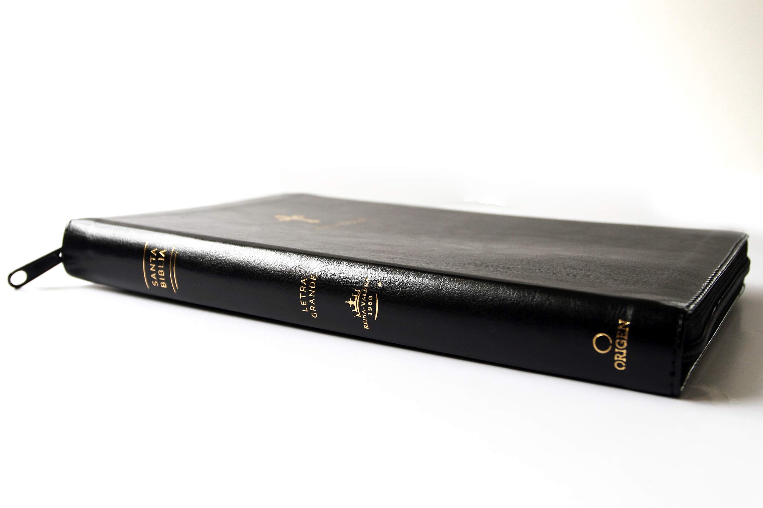 Biblia Reina Valera 1960 Tamaño grande, letra grande piel negra con cremallera / Spanish Holy Bible RVR 1960 Large Size Large Print Black Leather with ... 1960, Negro, Símil Piel, Con Cremallera