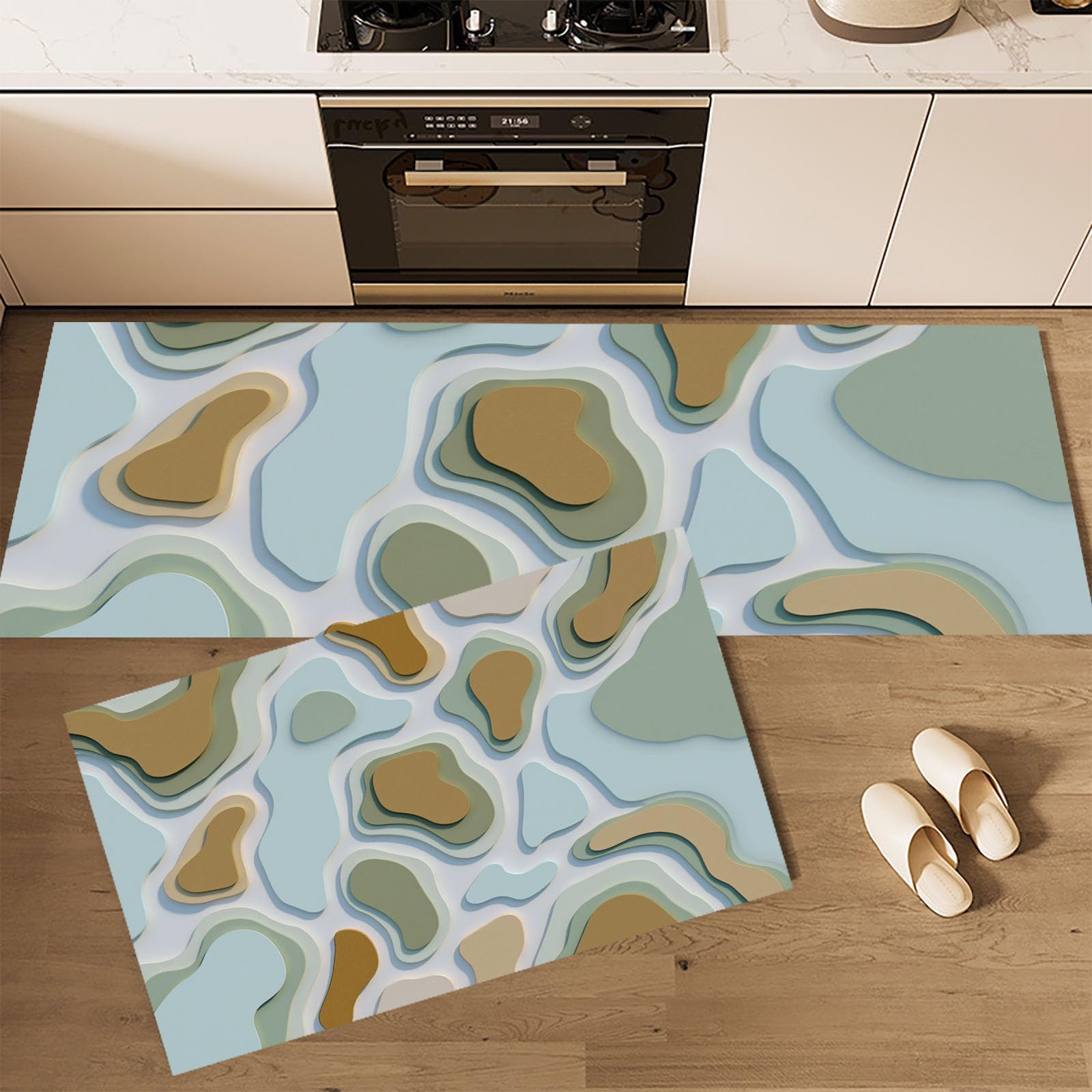 Tapis de sol anti-fatigue vagues blocs de couleur 50x80 50x150cm