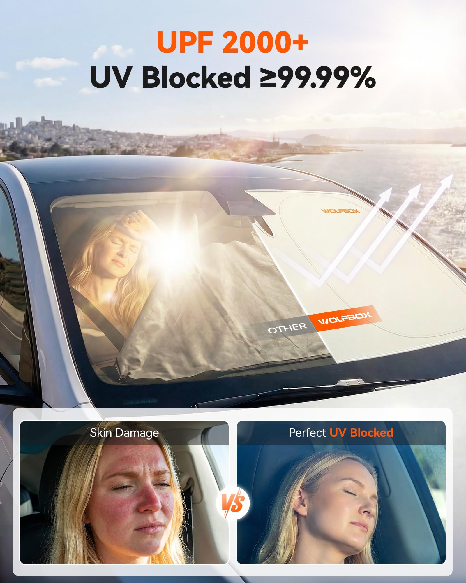 Amazon.com: WOLFBOX Car Windshield Sun Shade - Foldable Front