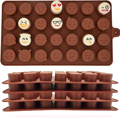 Miniatura 1 de Moldes de silicona para chocolate, moldes para dulces, formas de silicona para respaldar linda cara sonrisa, moldes de silicona reutilizables para